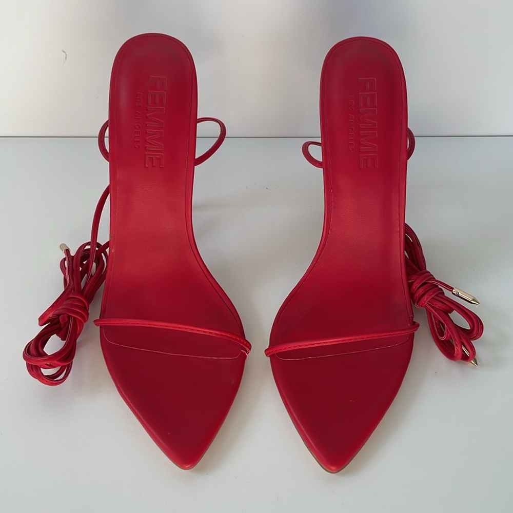 Femme LA Luce Minimale - Rouge Red Leather size 38